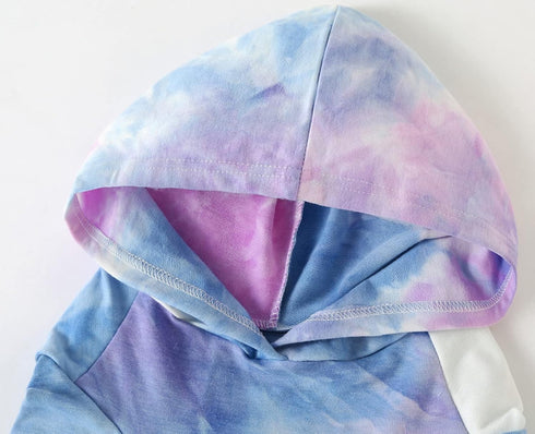 Dog Cotton Tie Dye Hoodie Blue Pullover Sweatshirt, Soft and Stretchy Pets Clothes for Large Dogs (Blue 2XL)