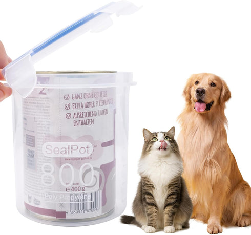 SLSON Dog Canned Food Storage Container for 13oz,13.2oz,12.5oz,12.8oz Dog Cans, Transparent Plastic