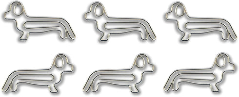 Dog Dachshund Shaped Paper Clips Great for Paper Clip Collectors or Dog and Pet Lovers (Gold - 100 Count Gold Tin Gold Box) by Butler in the Home