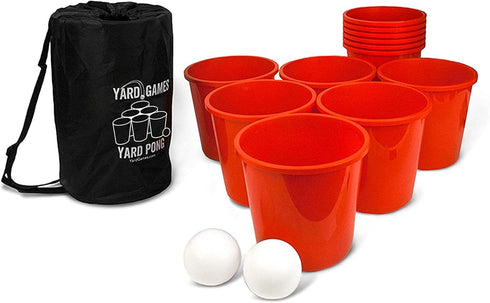 Yard Games Giant Yard Pong with Durable Buckets and Balls Including High