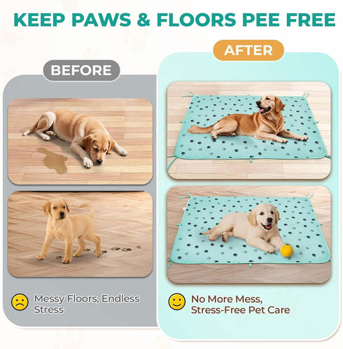 2 Pack 36"x48" 8 Fostanfly Washable Pee Pads for Dogs, Large Ultra-Absorbent and Leak-Proof Non-Slip Reusable Potty