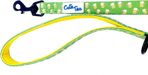 Dog Leash Green Beer– Durable Nylon Material - Premium Quality Leash for Dogs - Fancy Leashes - Cute Dog Leash in Two Sizes - (Green Beer, Small (5/8" x 5'))