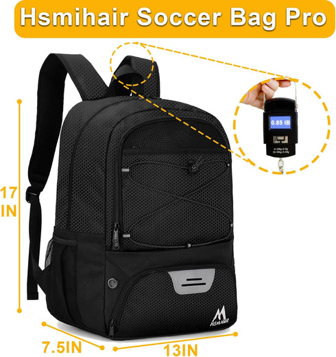 Soccer Bag - Backpack for Football, Volleyball & Basketball with Ball Compartment and Training Package