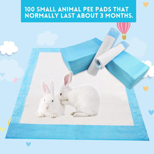 100 Chinchillas Animals(18 13) kathson Pcs Rabbit Pee Pads,Bunny Pad Disposable Rabbits Diapers Super Absorbent Potty