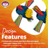SB963 6.5"x4" Super Bird Creations Twirl N' Whirl Bird Toy - Handcrafted Wooden Bird Stuff with Lollipop Sticks