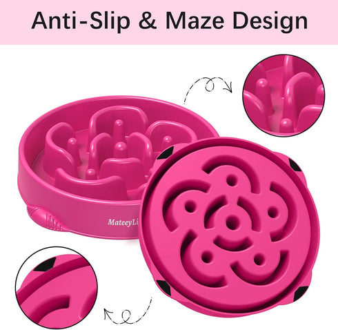 MateeyLife Large Slow Feeder Dog Bowls, Anti-Choking Puzzle Dog Food Bowls, Non-Slip Interactive Feeding Bowls for