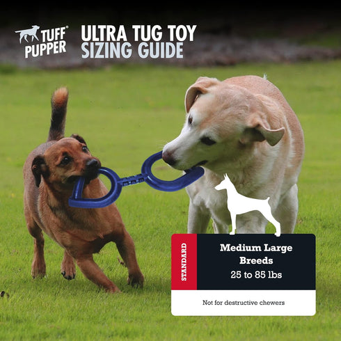 SuperChewy Tough Tug Pull Toy, Strong Natural Rubber for Interactive Tug-of-War for Medium & Large Breeds