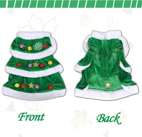 WORDERFUL Dog Christmas Tree Dress, Cute and Warm Dog Costume, XL