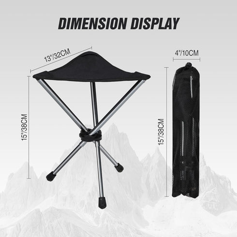 3 Backpacking REDCAMP Ultralight Camping Stool with Retractable Legs, Portable Legged Tripod Camping Stools for Adults