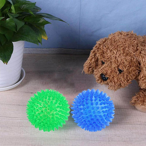 Orgrimmar 6 PCS Pet Squeaky Chewing Balls, Soft Stab Balls for Small Medium Large Dogs (Small, 2.55in)