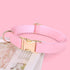 PET ARTIST Soft & Comfy Girl Dog Collars, Bright Classic Pink Leather for Medium Dogs, Heavy Duty Nylon with Quick