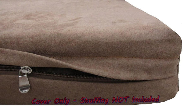 Dogbed4less DIY Pet Bed Pillow, Brown MicroSuede Duvet Cover, 55X47X4 Inch - Covers Only