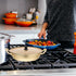 9.44X9.44X2.75In Luxshiny Korean Ramen Pot Lightweight Aluminum Noodle Cooker with Lid Double Handles Fast Heating