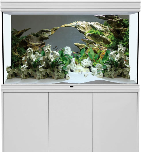 AWERT 60x24 inches Vinyl Background, Stone Aquarium Background, Aquatic Plant River Bed & Lake Fish Tank Background