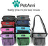 PetAmi Dog Treat Pouch, Training Bag Holder for Kibbles, Pet Food Toy, Poop Bag Dispenser (Black Stripes)