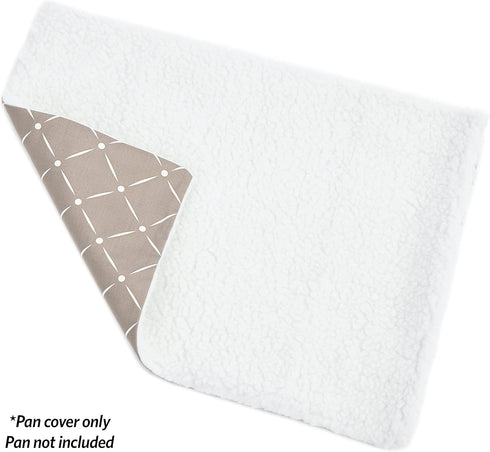 MidWest Homes for Pets Quiet Time Reversible Crate Pan Cover, 24' Mushroom Diamond/Fleece, Small