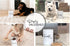 White Dog and Cat Treat Container with Easy to Open Bamboo Lid, 98 oz Pet Treat Storage Container