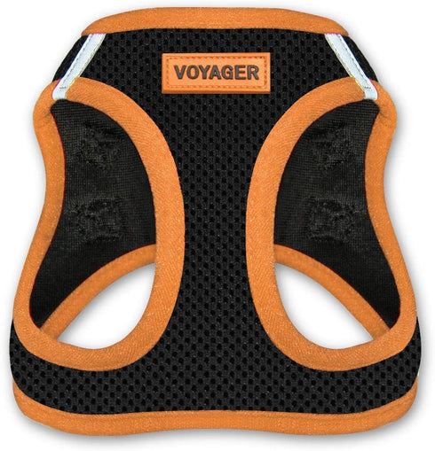 Best Pet Supplies No Pull Harness, Reflective, All Weather Mesh for Small, Medium Dogs, Cats - XS, Orange Trim