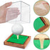Clear Acrylic Golf Ball Display Case with Wood Base & Tee, Memorabilia Stand Cube Holder, Dust Protection Transparent