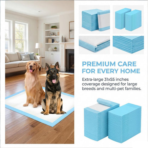 Generic 40 Pack 31x55 Inch-6-Layer XXXXL Extra Large Puppy Pads Thick Dog Training Pads with Quick-Dry Technology-Odor