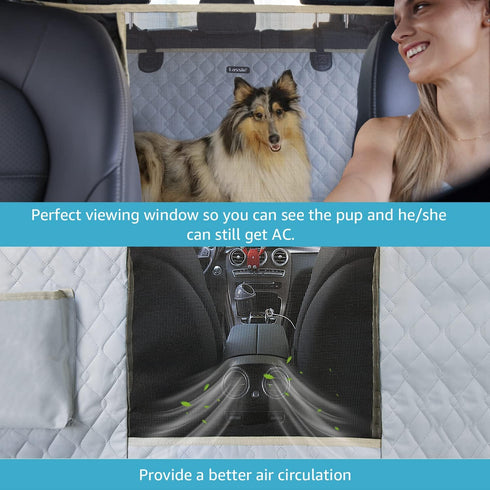 2 Hammock F150 F250/Chevrolet Lassie XL Truck Dog Seat Cover Back Seat with Seat Belts, Dog Car for Large SUV