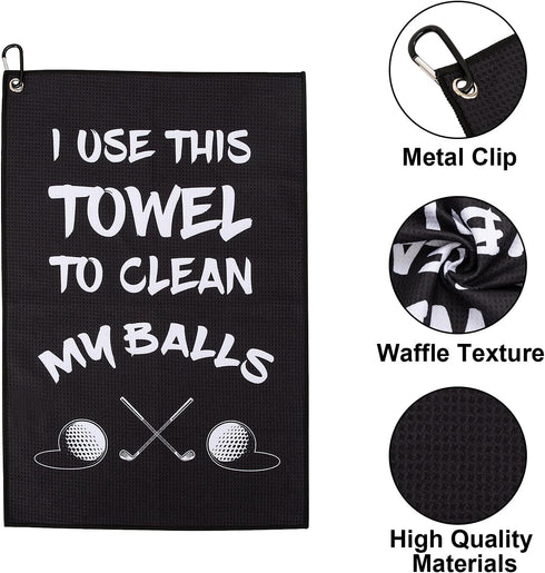 Funny Printed Golf Towel, Microfiber Golf Towels with Clip for Golf Bags, Gifts for Men