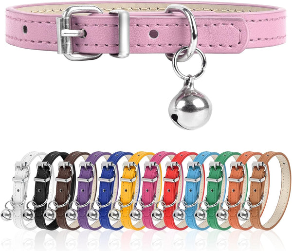 XS Dog Collar for Teacup, Adjustable 3/8 inch Width Collar for Small Medium Large Dogs, Pink, XS.