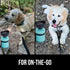 Gorilla Grip No Spill Portable Dog Water Bottle with Built-in Bowl, Food Grade Silicone Leak Proof Dispenser, Turquoise