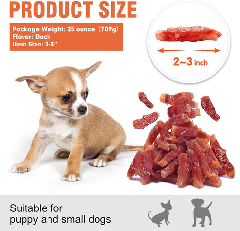 MON2SUN 25 oz Dog Treats, Duck Wrapped Sweet Potato, High Protein, Low Fat, No Rawhide, Soft and Chewy Training Snacks