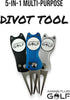 Premium 5-in-1 Golf Divot Repair Tool and Ball Marker, Club Tee, Putting Alignment, Switchblade Design Gift