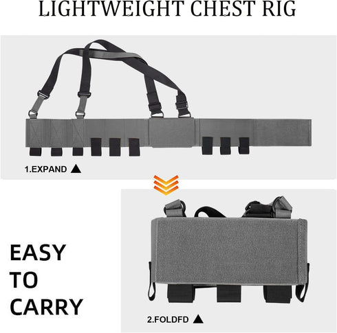 Low-Vis Tactical Chest Fixation Device - Lightweight Elastic Rig Cummerbund for Combat Gear