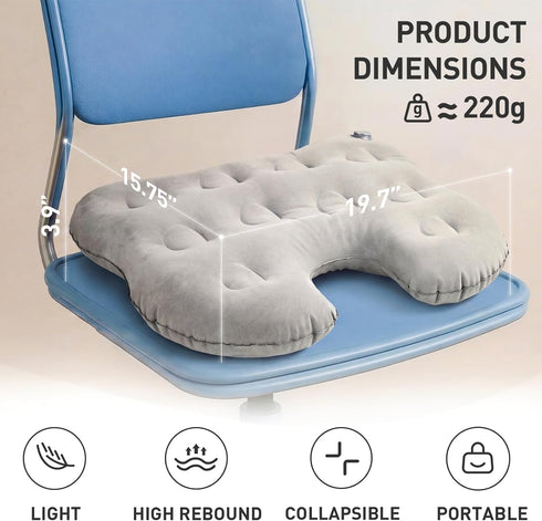 Inflatable Stadium Seat Cushion: Portable & Lightweight Airplane Seat Cushion - Ideal for Office Chairs,School