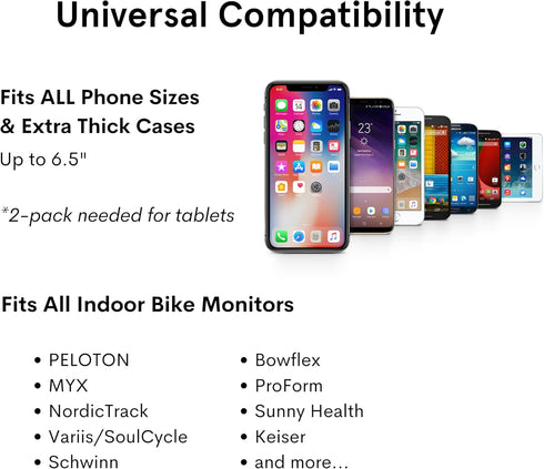 Peloton Bike & Bike+ Phone Holder - Cell Phone Mount for All Indoor Bike Monitors - Accessories