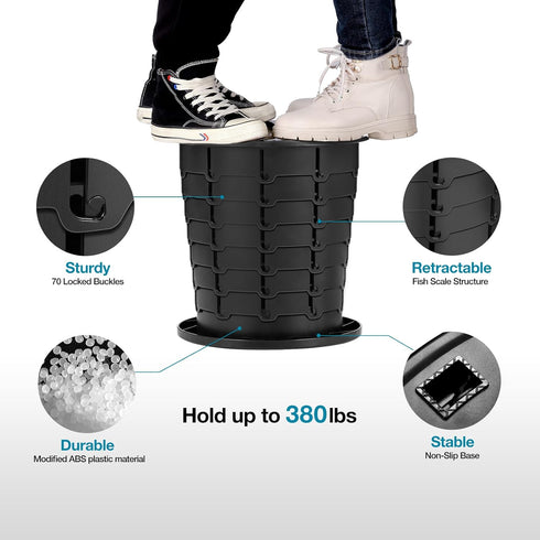 TRIPTIPS Upgrade Portable Toilet - Adjustable Height Camping Toilet for Adults and Kids, Foldable Travel Potty