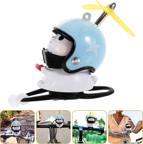 PRETYZOOM Cat Bike Bells, Bicycle Handlebars Mount Cat Doll with Propeller Helmet, Bicycle Decoration Accessories