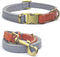 QRDA Dog Collar and Leash Set, Silver Gray Adjustable Durable Nylon Pet Collars with Tactical Leash for Small Medium