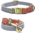 QRDA Dog Collar and Leash Set, Silver Gray Adjustable Durable Nylon Pet Collars with Tactical Leash for Small Medium