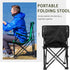 Alasum Portable Folding Outdoor Chair with Carry Bag, Small Gray Stripe Camping and Fishing Seat, Lightweight Portable