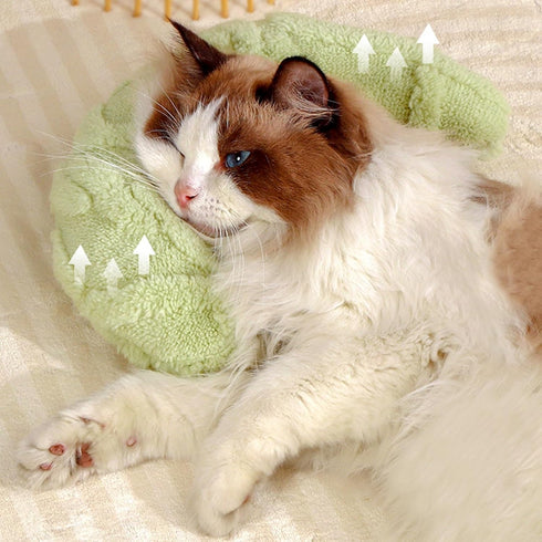 Little Pillow for Cats Puppies, Ultra Soft Warm Fluffy Macaron Color Toy Half Donut Cuddler for Joint Relief