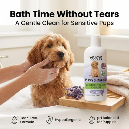 8oz Puppy Shampoo & Conditioner | Made in USA | Tear Free | Best Shampoo for Puppies | Sensitive & Itchy Skin Wash |