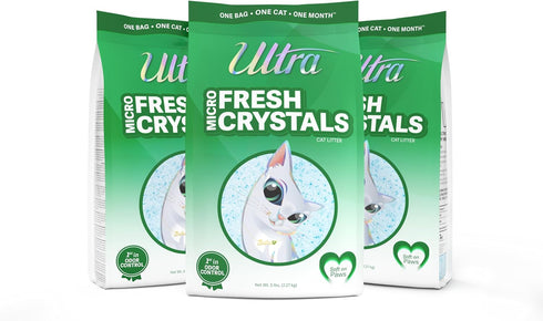 Ultra Fresh Scented Micro Crystals Premium Cat Litter, 99.9% Dust Free, 15 Lbs. Total (3pk)
