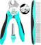2 in 1 Dog Nail Trimmers with LED Light - Dog Comb, Nail Clippers with Quick Sensor & Safety Guard for Grooming