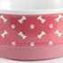 Bone Dry Ceramic Pet Bowls, Microwave & Dishwasher Safe Non-Slip Bottom for Secure Feeding with Less Mess, Medium Bowl Set, 6x2, Rose, 2 Count