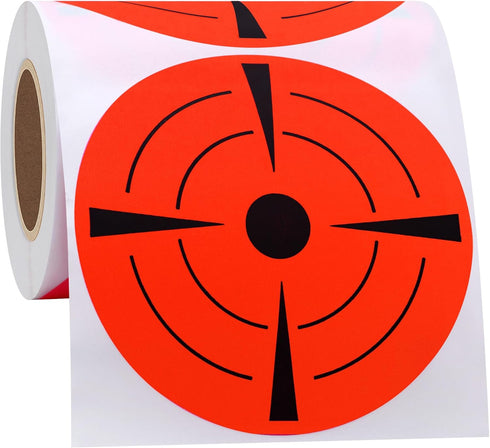 Hybsk Target Pasters, 3 Inch Round Adhesive Shooting Targets, Fluorescent Red and Black