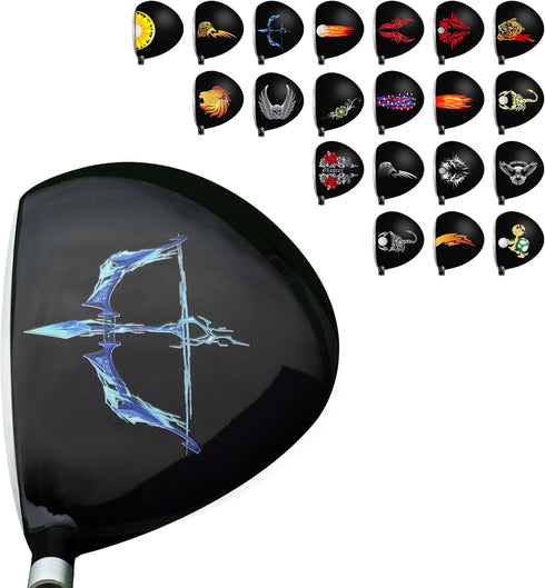 Golf Club UV DTF Decal Stickers for Drivers, Woods, Just Peel and Stick, Weather-Resistant, 4 pcs/Pack