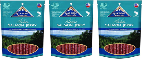 Blue Ridge Naturals Oven Baked Salmon Jerky Dog Treats, 3 Pack, 3 Pounds Total