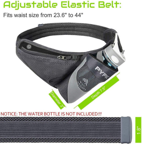 PYFK Hydration Waist Pack Running Belt with Water Bottle Holder for Men Women Reflective Fanny Bag Pouch
