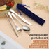 Kyraton Portable Flatware, Reusable Camping Flatware, Bento Box Silverware for School, Work, Office, Outdoor,