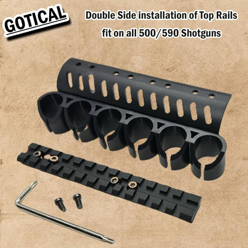 Gotical Quick Detach Saddle Side Carrier Kit, 12 Gauge 6 Round Shell Holder for Mossberg 500/590