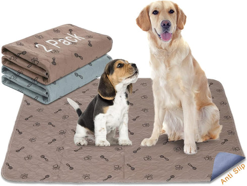 peepeego 2Pack 36x36 Dog Pads Washable and Free Dog Comb, Reusable Puppy Pads